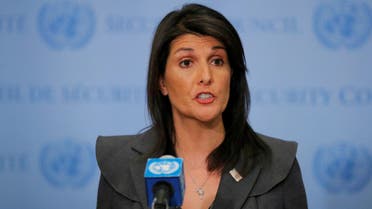 U.S. Ambassador to the United Nations Nikki Haley speaks at UN headquarters in New York. Reuters