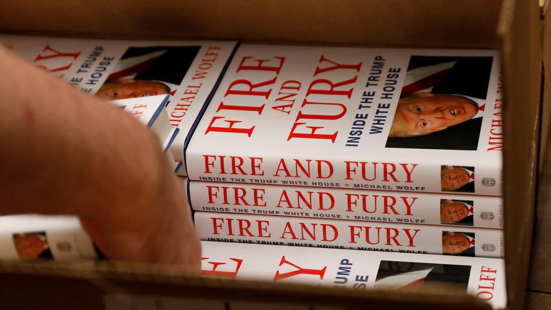 copies of "Fire and Fury: Inside the Trump White House" by author Michael Wolff