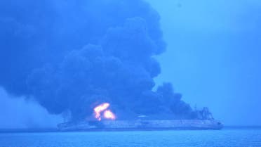 Iranian oil tanker ablaze off the Chinese coast