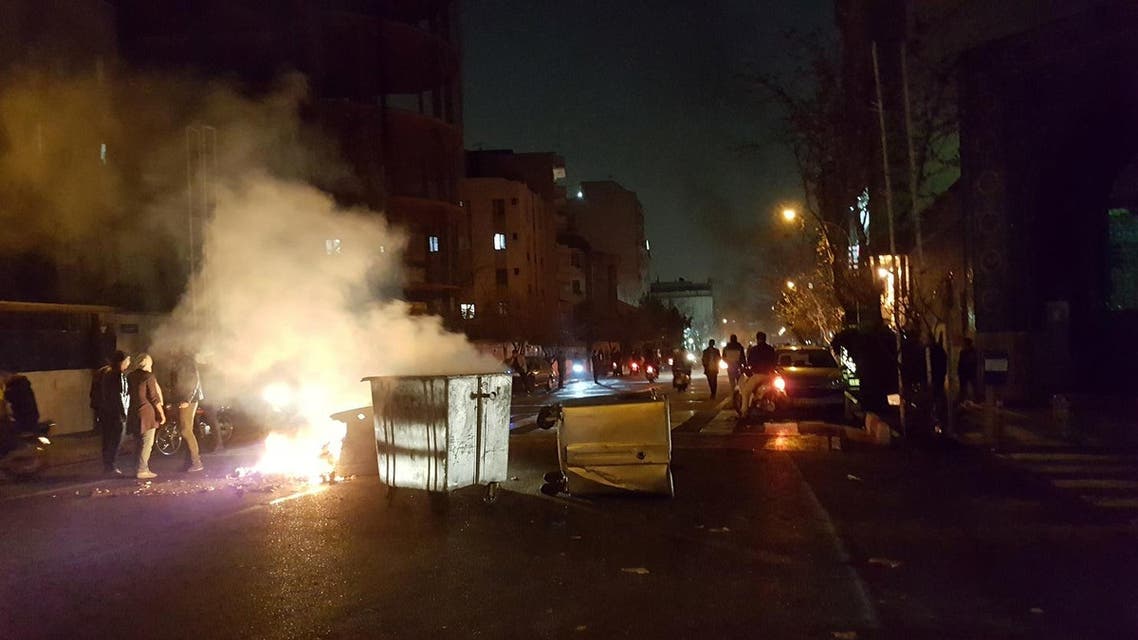 People protest in Tehran, Iran December 30, 2017 in in this picture obtained from social media. (Reuters)