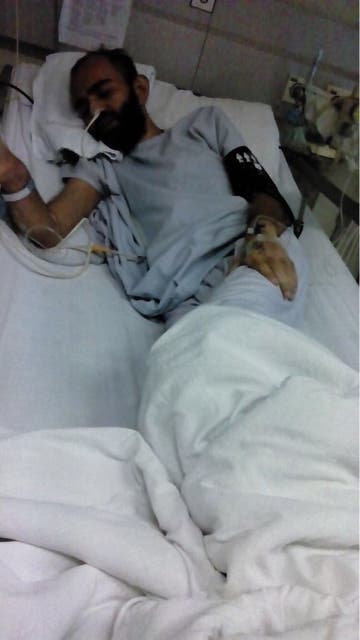 Faisal Abdullah Malik convalescing in hospital before the life-giving heart transplant in India. (Supplied)
