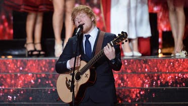British singer-songwriter Ed Sheeran performs during the Miss France 2018 beauty pageant in Chateauroux, central France. (AFP)