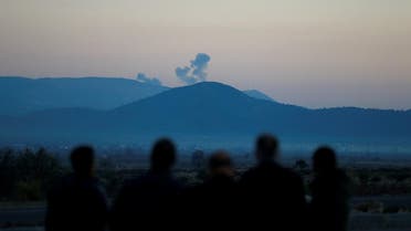 Smoke rises from the Syria's Afrin region, as it is pictured from near the Turkish town of Hassa, on the Turkish-Syrian border in Hatay province. (Reuters)