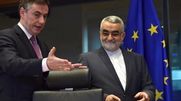 Member of the European Parliament David McAllister and Chairman for the Committee for Foreign Policy and National Security of the Islamic Consultative Assembly of Iran Alaeddin Boroujerdi attend European Parliament's Committee on Foreign Affairs (AFET) meeting in Brussels, Belgium, January 23, 2018. Reuters/Eric Vidal