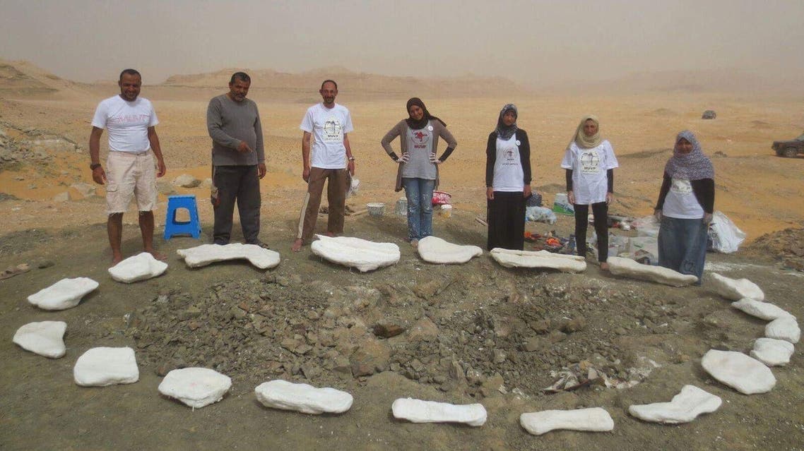 Researchers found a dinosaur fossil in an oasis in the western desert of Egypt. (Supplied)
