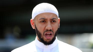 Mohammed Mahmoud, an Imam at Finsbury Park Mosque, gives a statement to the media at a police cordon in the Finsbury Park area of north London. (AFP)