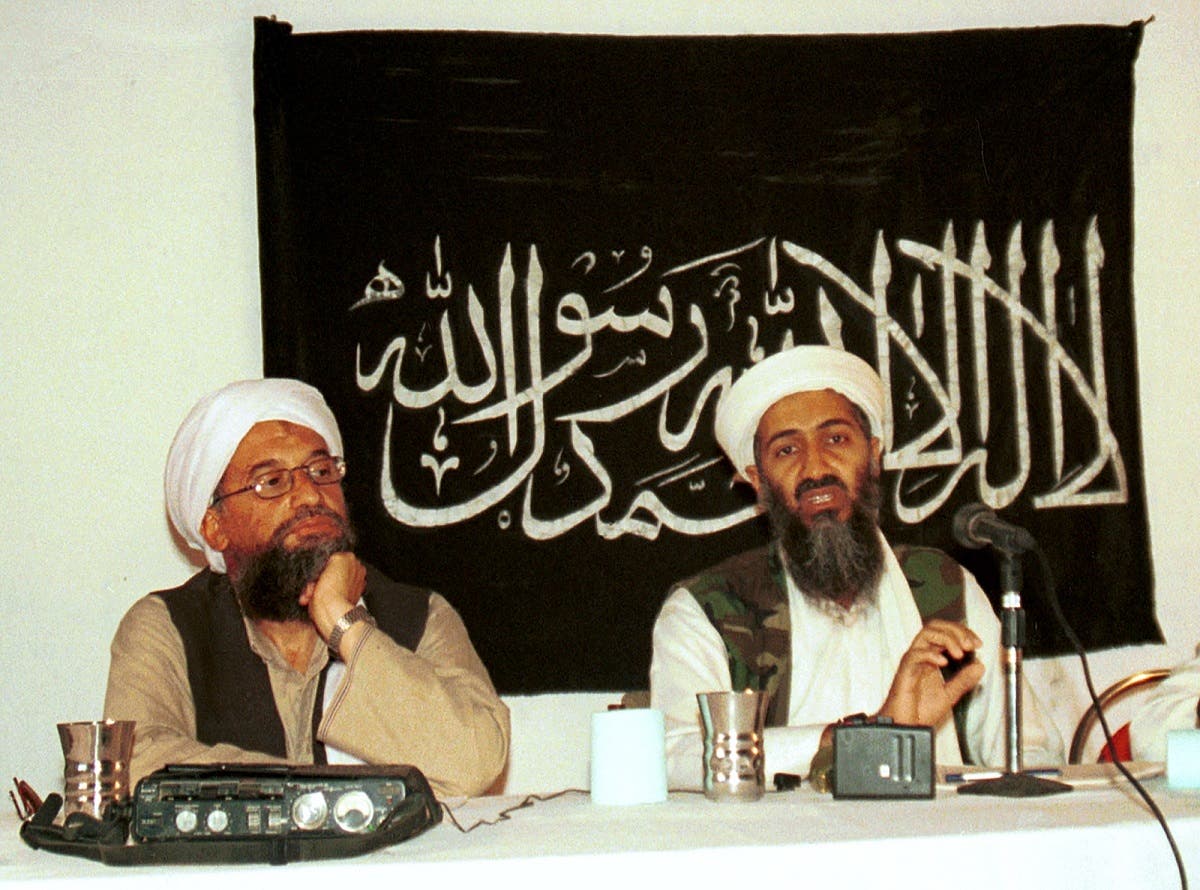 Ayman al-Zawahri, left, holds a press conference with Osama bin Laden in Khost, Afghanistan. (File photo: AP)