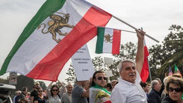 People rally in support of Iranian anti-government protests in Los Angeles on January 7, 2018. (Reuters)