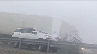 VIDEO: Dense fog causes dozens of cars to pile up on Abu Dhabi highway