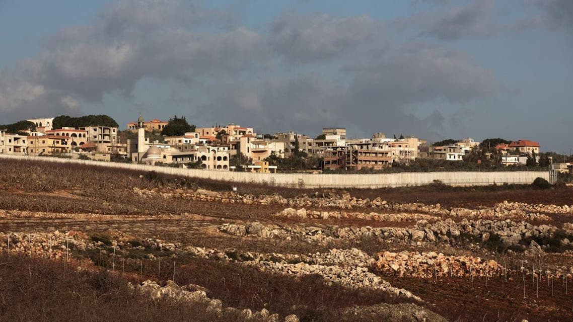 This file photo taken on January 29, 2015 shows a wall next to the southern Lebanese town of Kfar Kila along the Lebanon-Israel border. (AFP)