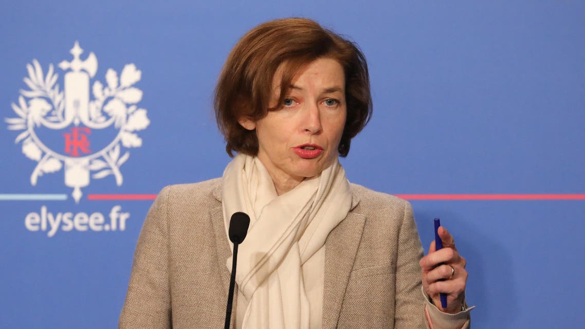 French Defence Minister Florence Parly speaks during a press briefing following the weekly Cabinet meeting on February 8, 2018 at the Elysee palace in Paris. LUDOVIC MARIN / AFP