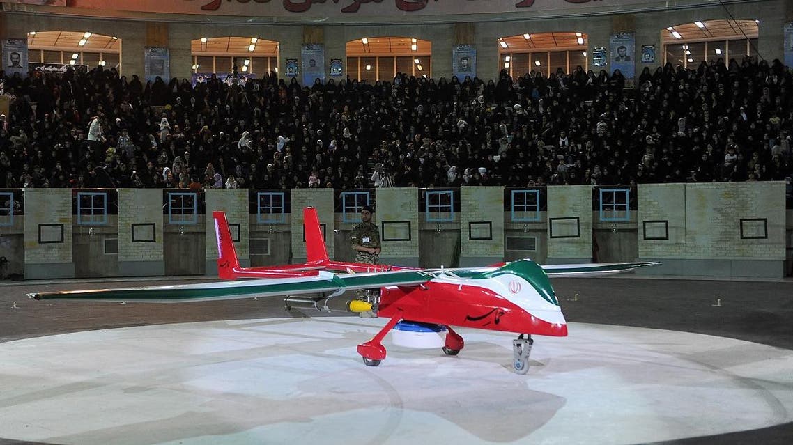 The new Iranian made drone "Epic" is seen during a ceremony in Tehran on May 9, 2013. (AFP)