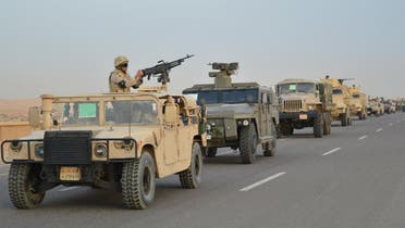 Egyptian Army's Armoured Vehicles are seen on a highway to North Sinai during a launch of a major assault against militants. (Reuters)