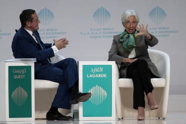 Christine Lagarde, Managing Director of the International Monetary Fund (IMF) speaks during the World Government Summit in Dubai. (Reuters)
