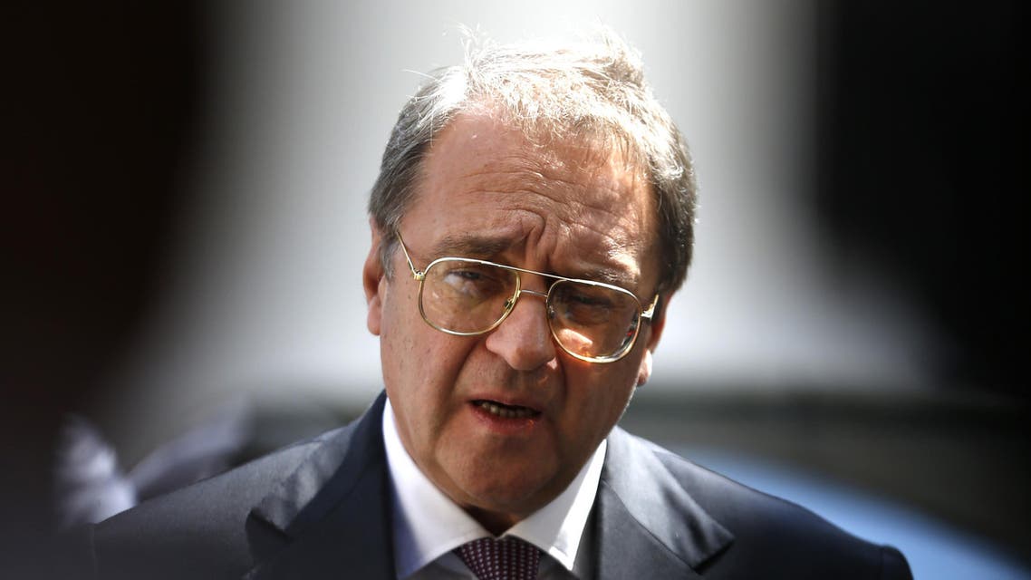 Mikhail Bogdanov speaks to journalists on September 6, 2016. (Abbas Momani/AFP)