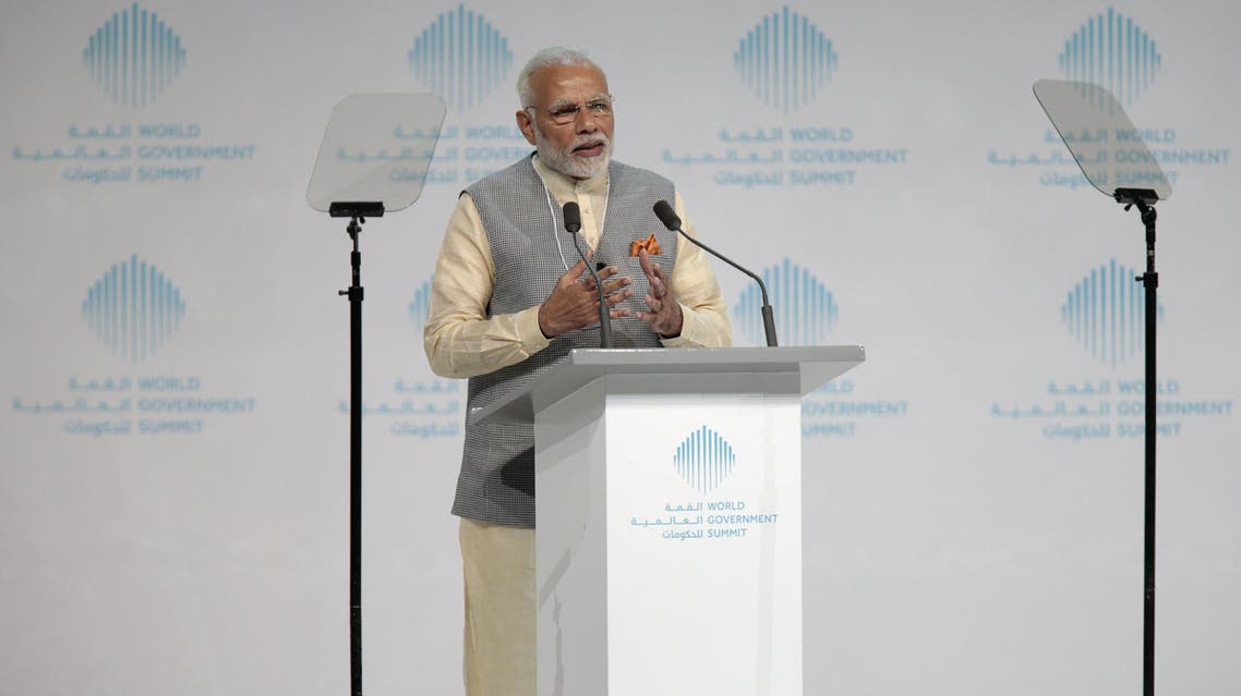 Prime Minister Narendra Modi speaks during the World Government Summit in Dubai on February 11, 2018. (Reuters)