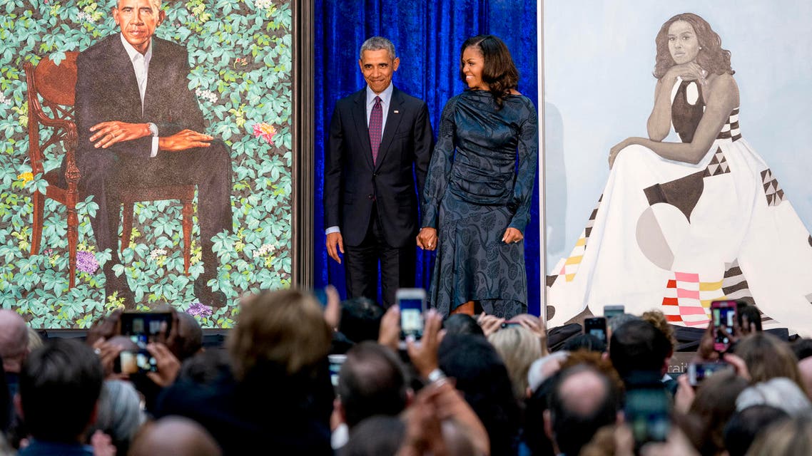Barack and Michelle Obama portraits smithsonian. (AP)