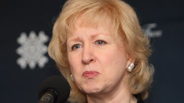 Kim Campbell takes questions at the International Women Leaders Global Security Initiative in New York on 16 November, 2007. (AFP)