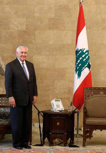 U.S. Secretary of State Rex Tillerson is seen at the presidential palace in Baabda, Lebanon February 15, 2018. REUTERS/Mohamed Azakir