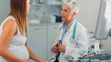 Pregnant Woman And Female Doctor In A Consultation. - Stock image... 