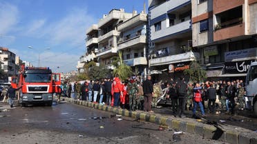 File photo of the site of a car bomb explosion in a predominantly pro-government neighborhood of the central Syrian city of Homs on December 5, 2017. (AFP)