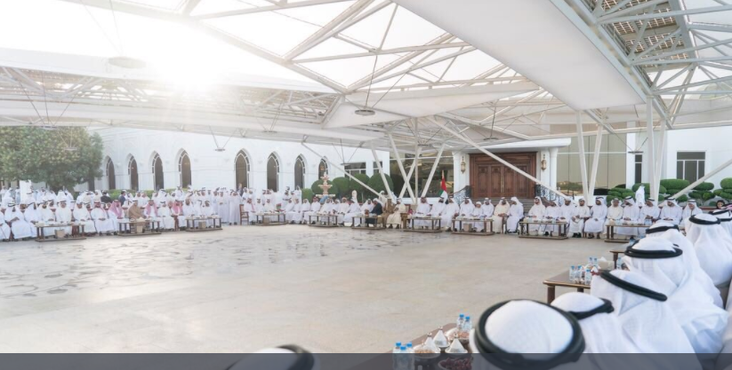 Sheikh Mohammed bin Rashid and Mohamed bin Zayed, welcomed Sheikh Sultan to the UAE. (Twitter)