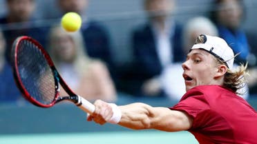 Denis Shapovalov of Canada in action during his match against Borna Coric of Croatia. (Reuters)