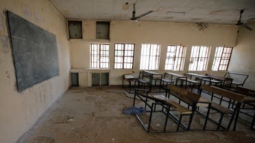 A view shows an empty classroom at the school in Dapchi in the northeastern state of Yobe, where dozens of school girls went missing after an attack on the village by Boko Haram, Nigeria February 23, 2018. REUTERS/Afolabi Sotunde