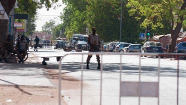 A military barrier is placed along a street leading to Burkina Faso's army headquarters in the capital Ougadougou, Burkina Faso March 2, 2018. REUTERS/Anne Mimault NO RESALES. NO ARCHIVES