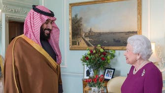 Queen Elizabeth II receives Saudi crown prince at Buckingham Palace