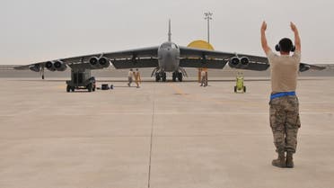 A U.S. Air Force B-52 Stratofortress bomber arrives at Al Udeid Air Base, Qatar. (Reuters)