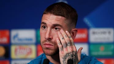 Real Madrid’s Sergio Ramos during a press conference. (Reuters)