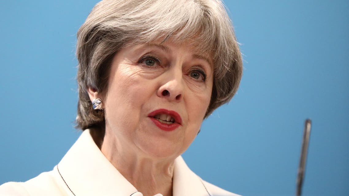 Britain's Prime Minister Theresa May delivers her speech at the Conservative Party’s Spring Forum in London on March 17, 2018. SIMON DAWSON / POOL / AFP