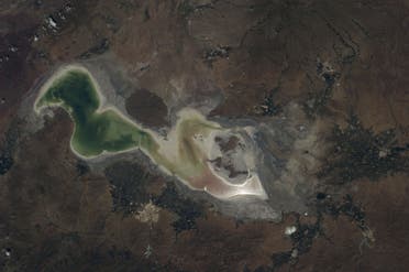Complete desiccation of the lake may lead to mass migration from the region. (Photo courtesy: NASA)