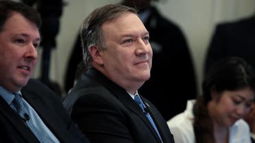 Mike Pompeo at the American Enterprise Institute in Washington, DC on March 13, 2018. (AFP)