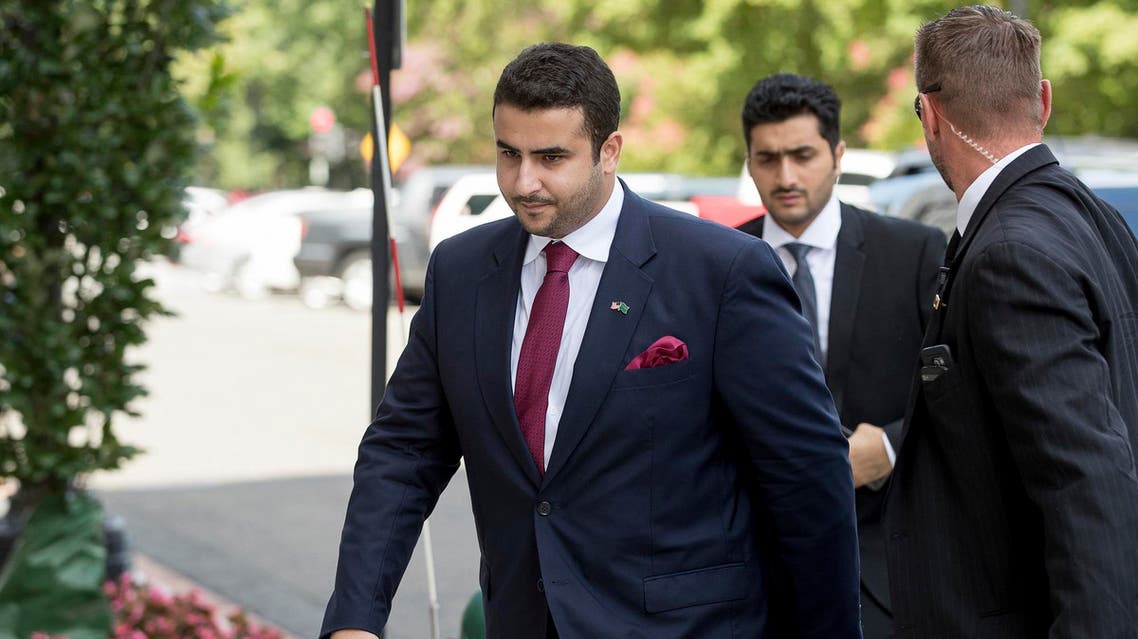 Prince Khalid bin Salman arrives on Capitol Hill, in Washington, on July 24, 2017. (AP)