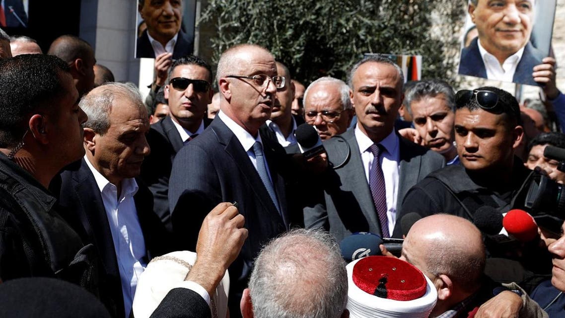 Palestinian Prime Minister Rami Hamdallah speaks after he survived an assassination attempt in Gaza, at his office in the Ramallah, in the occupied West Bank. (Reuters)