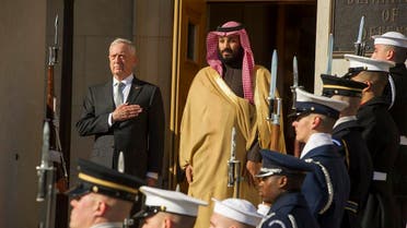 Defense Secretary Jim Mattis welcomes Saudi Crown Prince Mohammed bin Salman to the Pentagon. (AP)