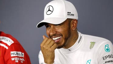 Mercedes’ Lewis Hamilton during the press conference after qualifying for the Australian Grand Prix at Melbourne. (Reuters)