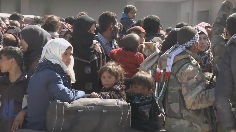 تهجير الغوطة الحافلات مستعدة لنقل الآلاف إلى إدلب