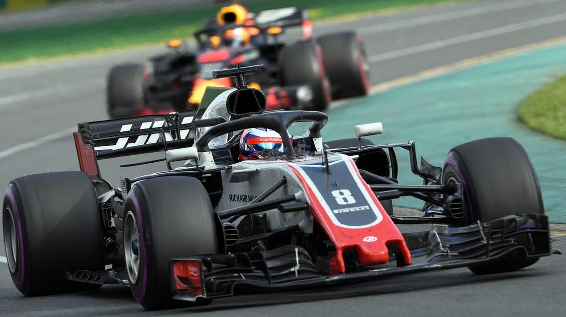 Haas F1's French driver Romain Grosjean drives during the Formula One Australian Grand Prix in Melbourne on March 25, 2018. (AFP)