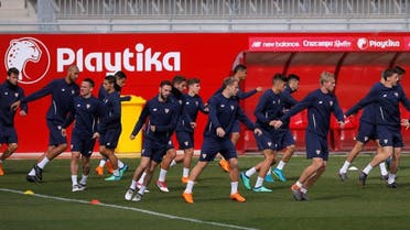 Sevilla players during training. (Reuters)