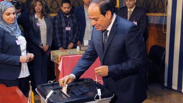Egyptian President Abdel Fattah al-Sisi casts his vote during the presidential election in Cairo, Egypt  March 26, 2018. The Egyptian Presidency/Handout via REUTERS ATTENTION EDITORS - THIS IMAGE WAS PROVIDED BY A THIRD PARTY.