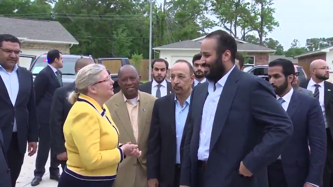 Saudi Crown Prince Mohammed bin Salman tours Harvey-hit area