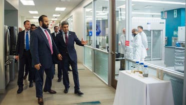 During his visit, the Crown Prince also inspected Aramco laboratories and met with staff.
