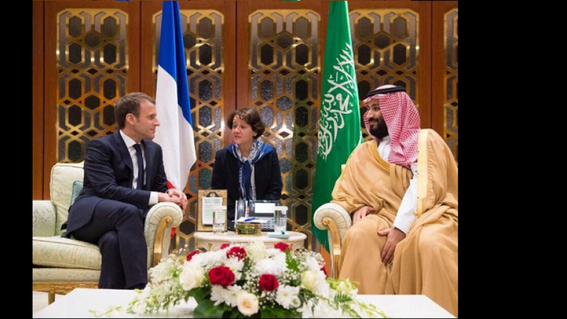 saudi crown prince and macron spa