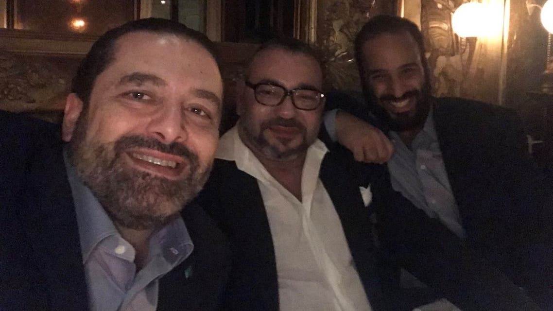 الحريري ينشر صورة تجمعه بعاهل المغرب وولي العهد السعودي
