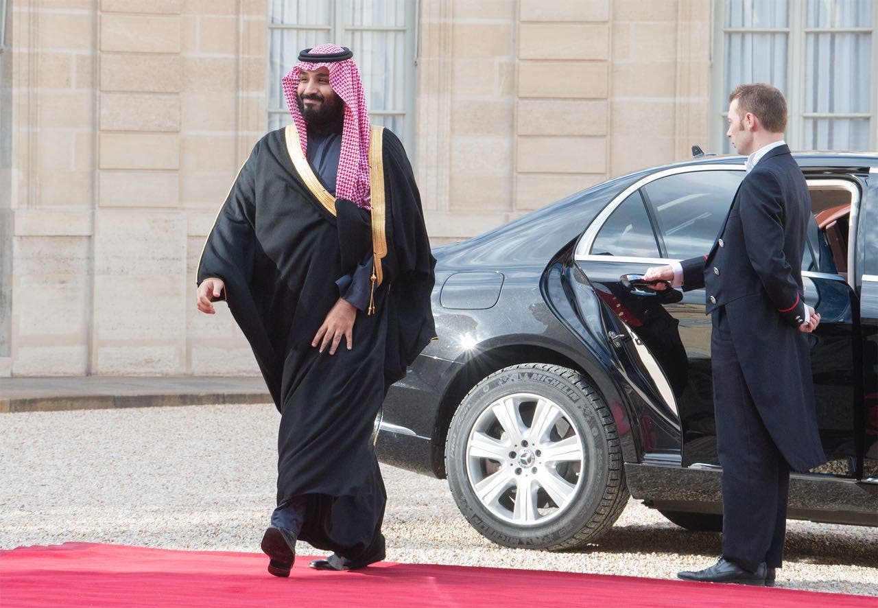 Saudi Crown Prince Mohammed bin Salman met French President Emmanuel Macron at Élysée Palace, on Tuesday. (Supplied)
