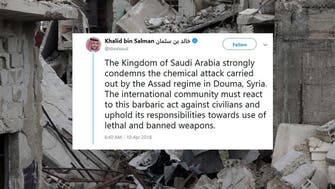 Saudi envoy to US: Syria chemical attack is continuation of Assad, Iran crimes