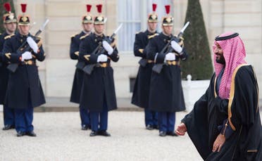 Saudi Crown Prince Mohammed bin Salman met French President Emmanuel Macron at Élysée Palace, on Tuesday. (Supplied)
